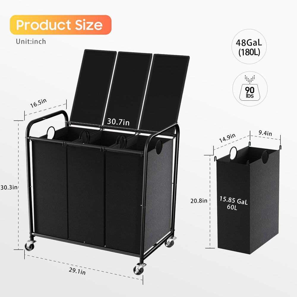 Olldide sorter on wheels with lid for easy transport and odor control.