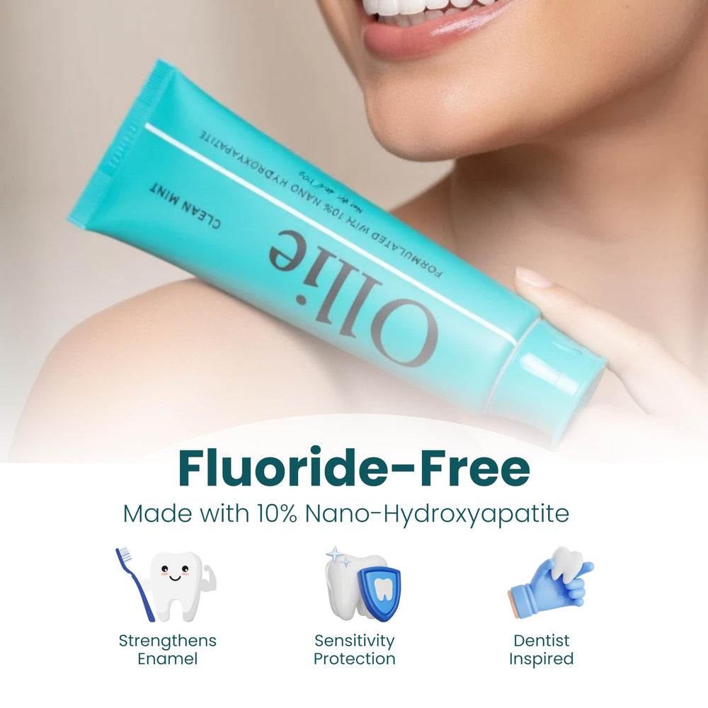 Ollie clean mint flavor visuals paired with fresh breath benefits.