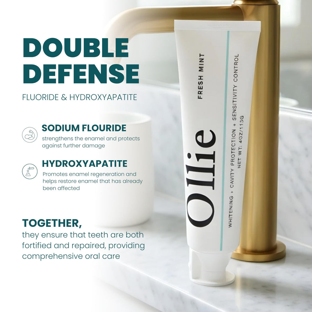 Ollie Fresh Mint toothpaste for sensitive teeth offering comfortable cleansing