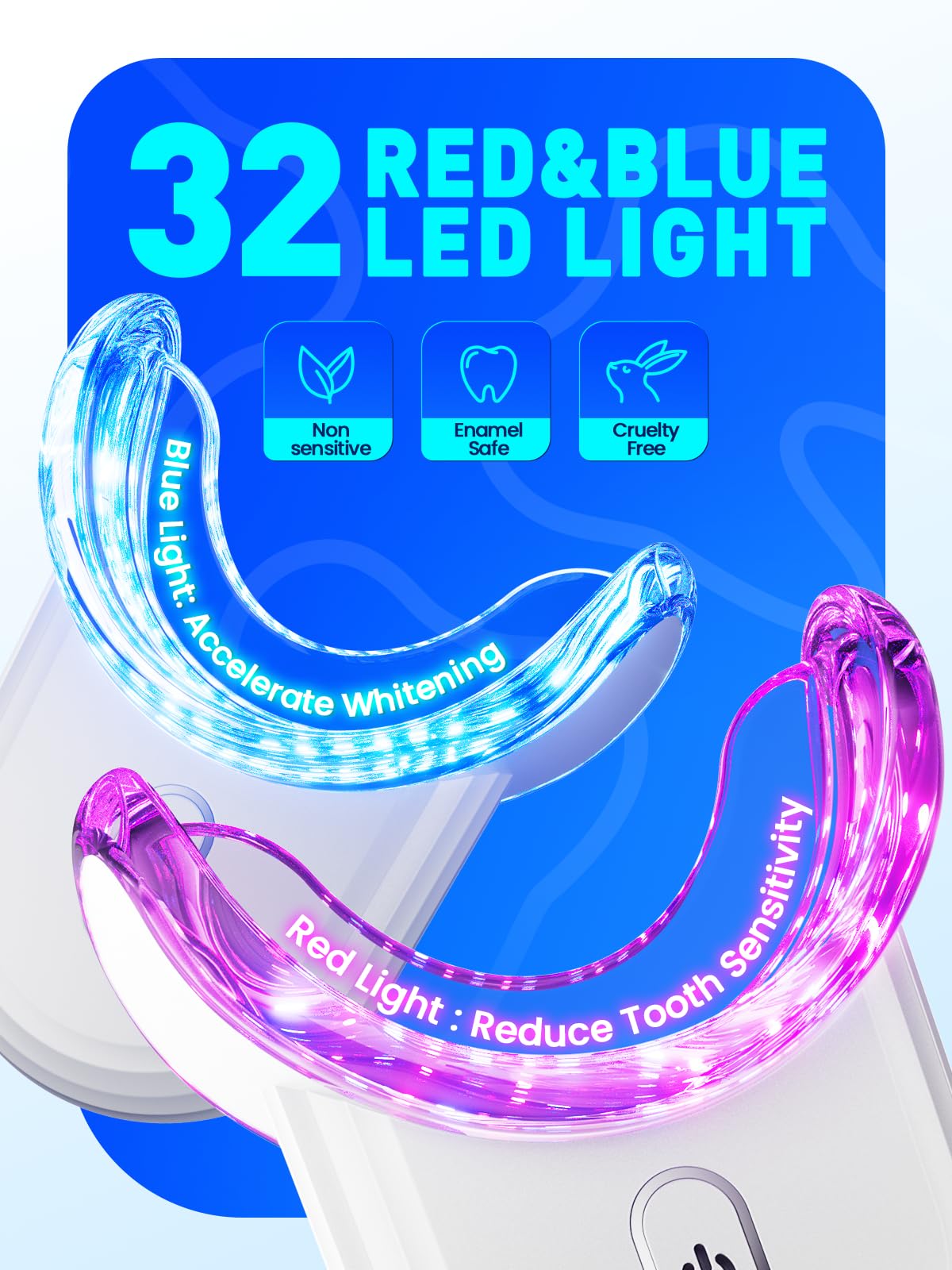 OLLM PRO dual LED light accelerates whitening and reduces sensitivity