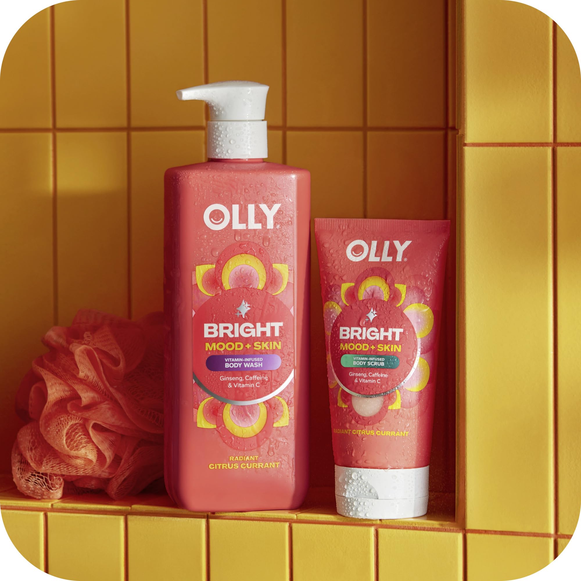 OLLY Bright Body Wash ginseng-caffeine blend awakens the senses.
