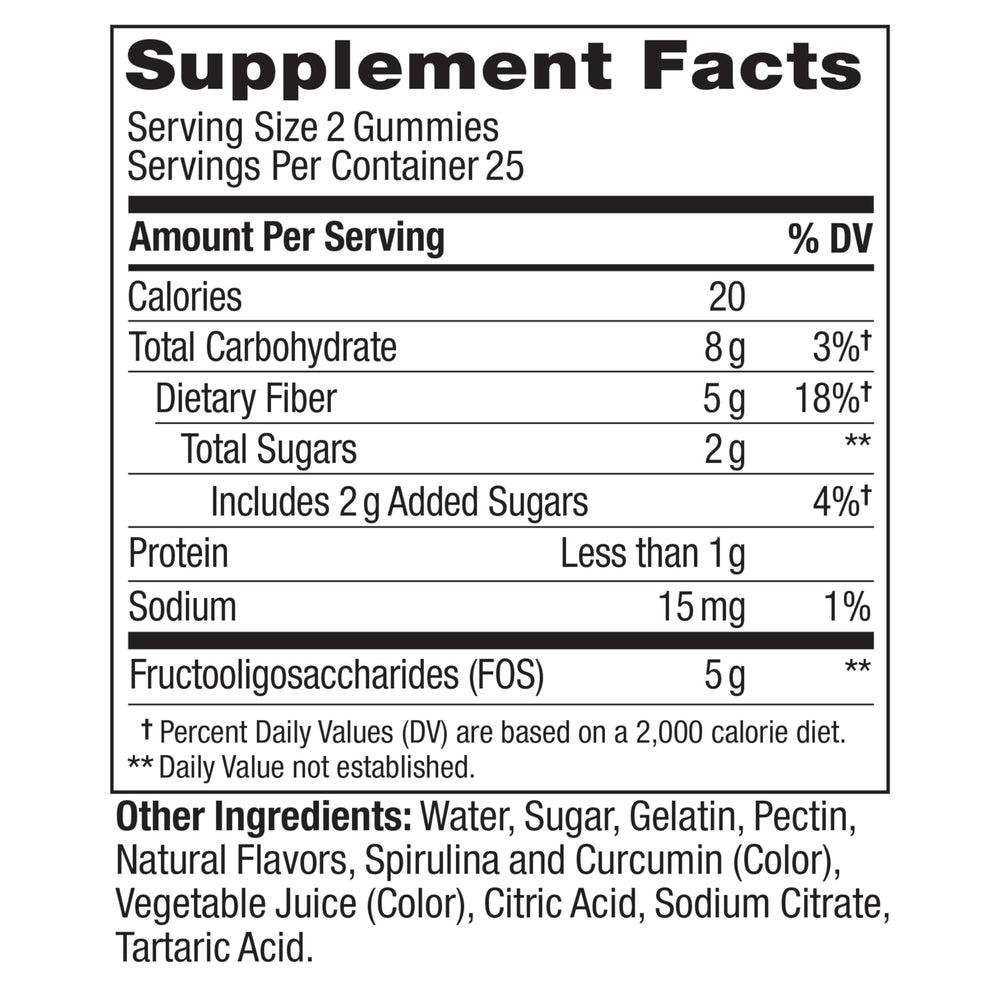 OLLY Fiber Gummy Rings gluten-free icon on label