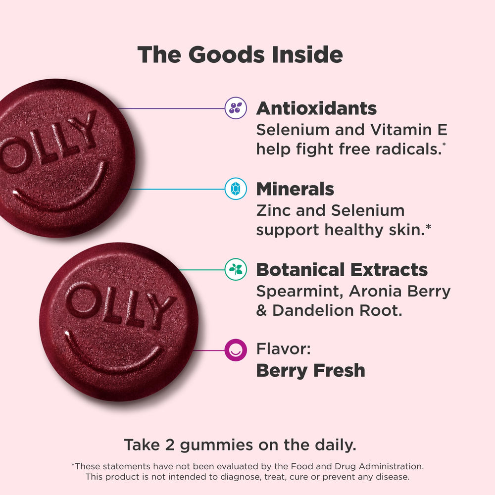 Close-up of glossy blackberry mint gummies for daily usage.