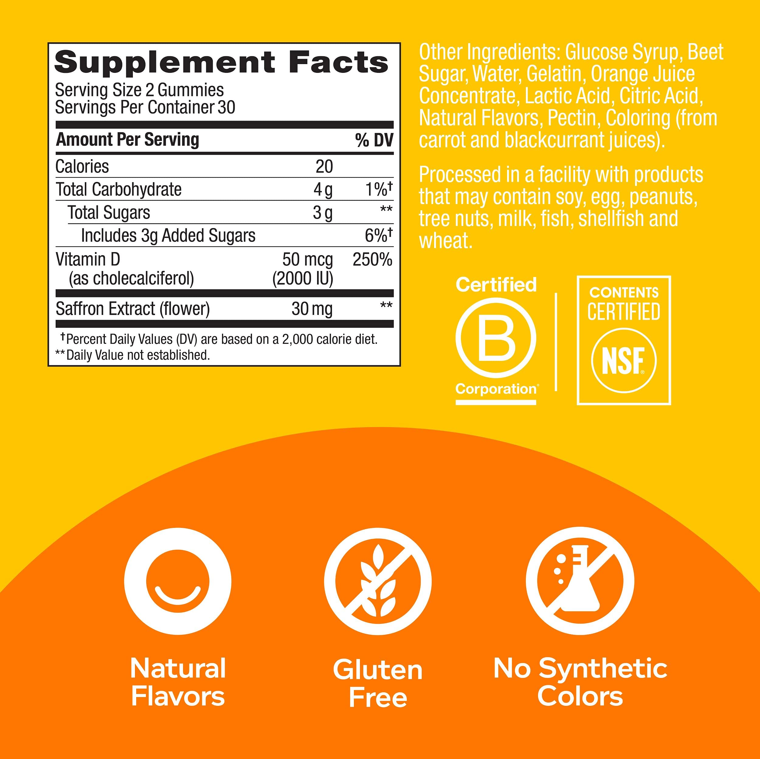 OLLY Hello Happy Gummy Worms bottle front showcasing 60-count daily supplement.