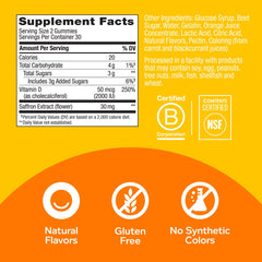 OLLY Hello Happy Gummy Worms bottle front showcasing 60-count daily supplement.
