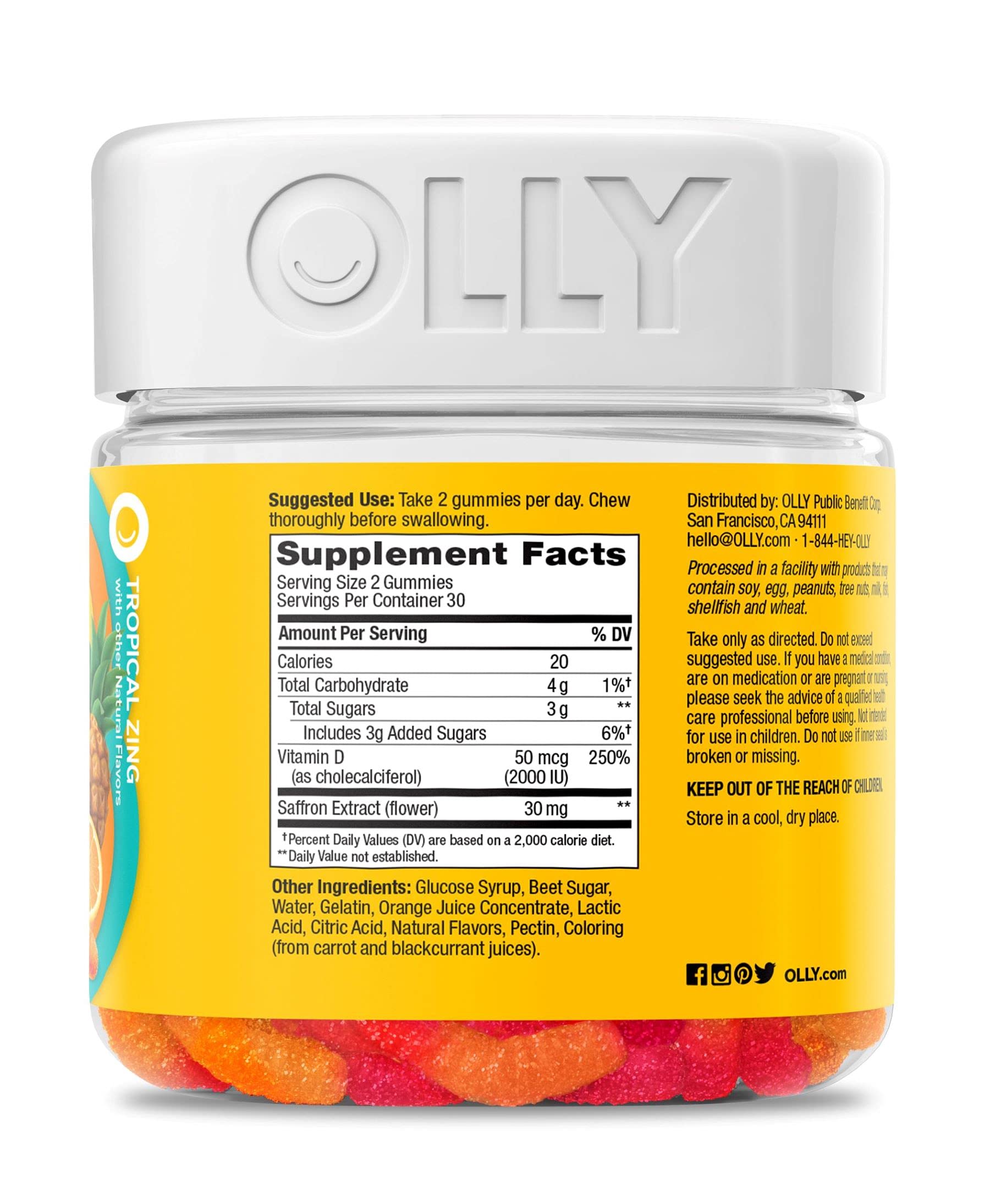 OLLY Hello Happy Gummy Worms chewable texture invites quick, pleasant daily ritual.