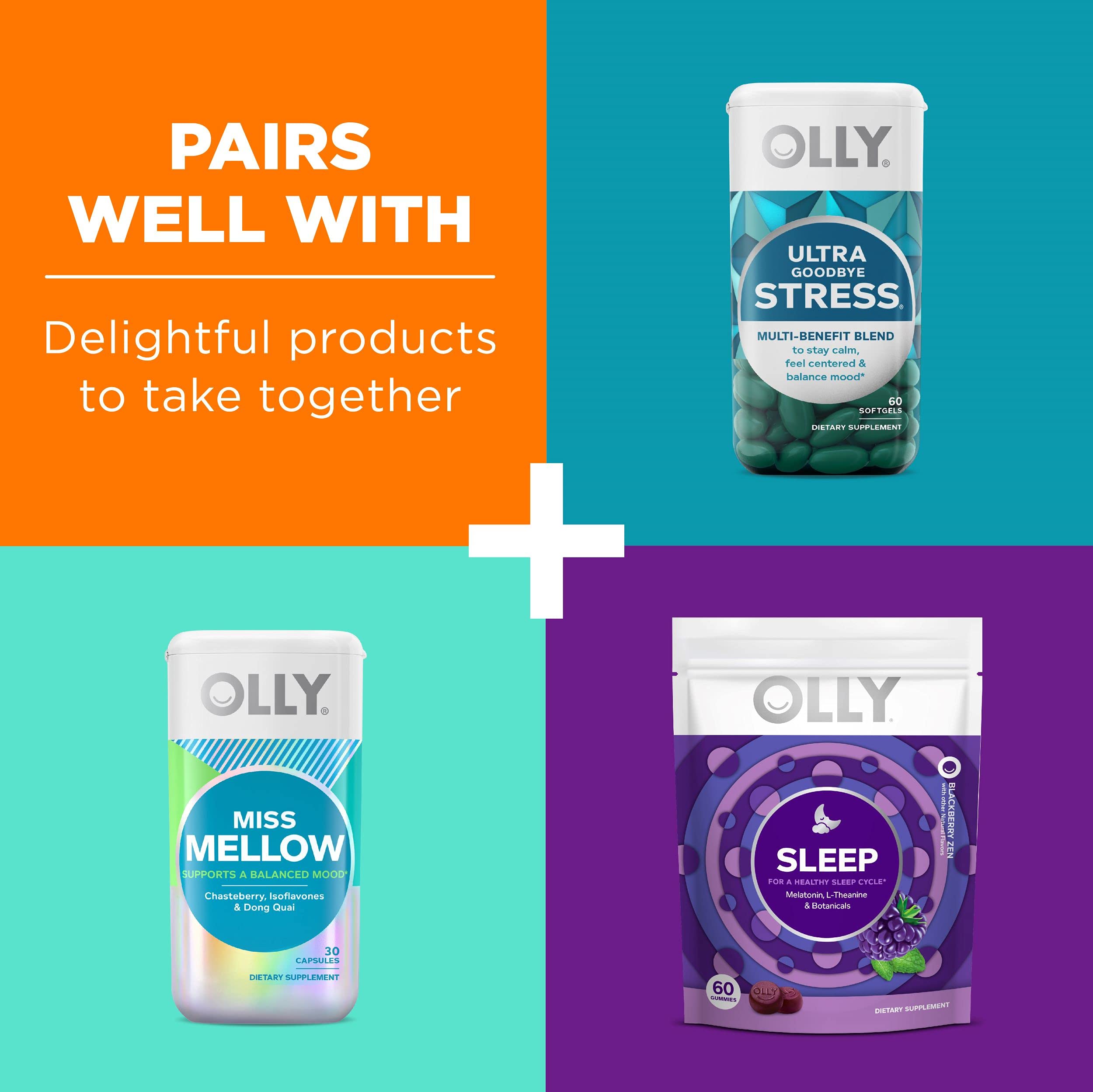 OLLY Hello Happy Gummy Worms gluten-free badge on packaging communicates dietary compatibility.