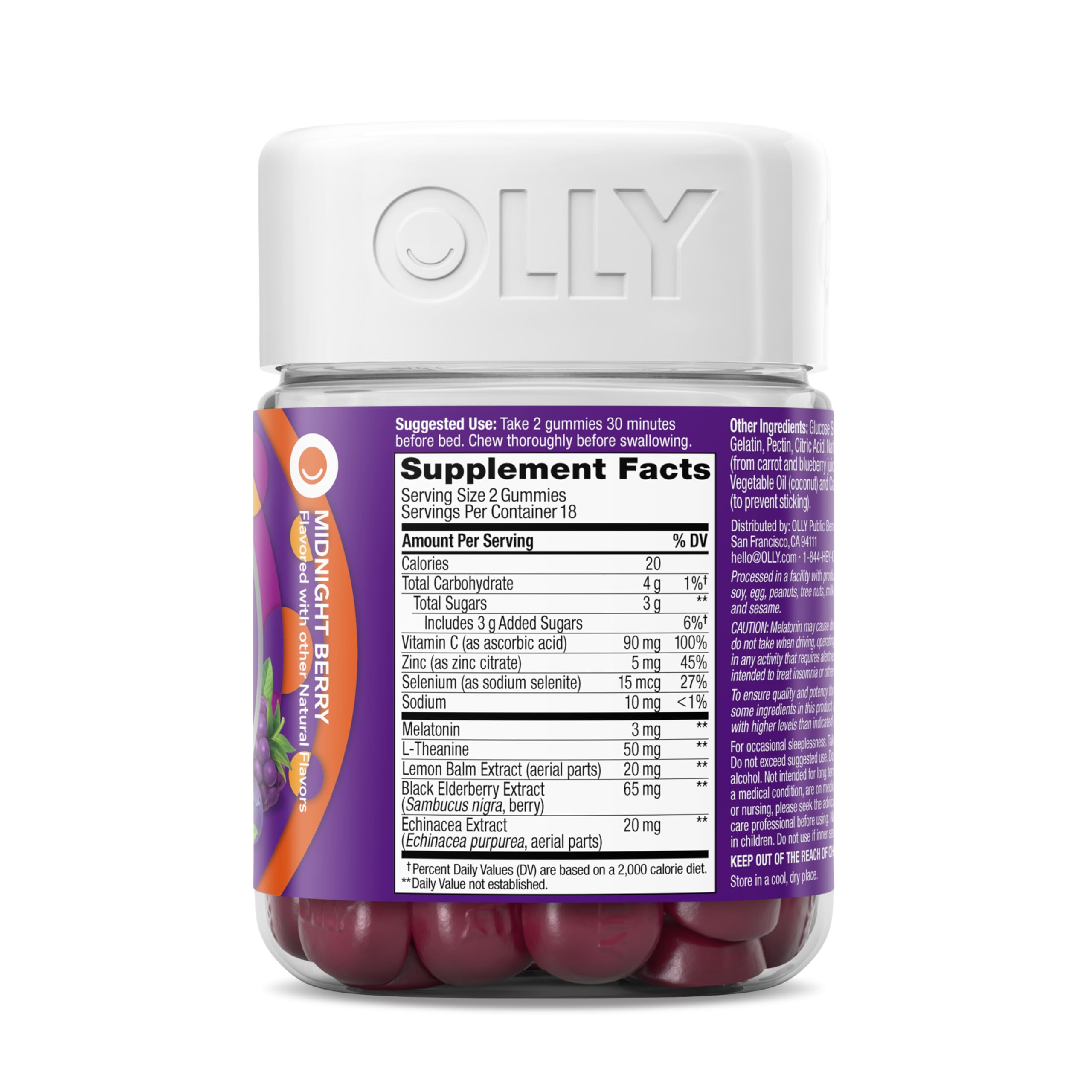 Nightstand scene with OLLY Immunity Sleep bottle