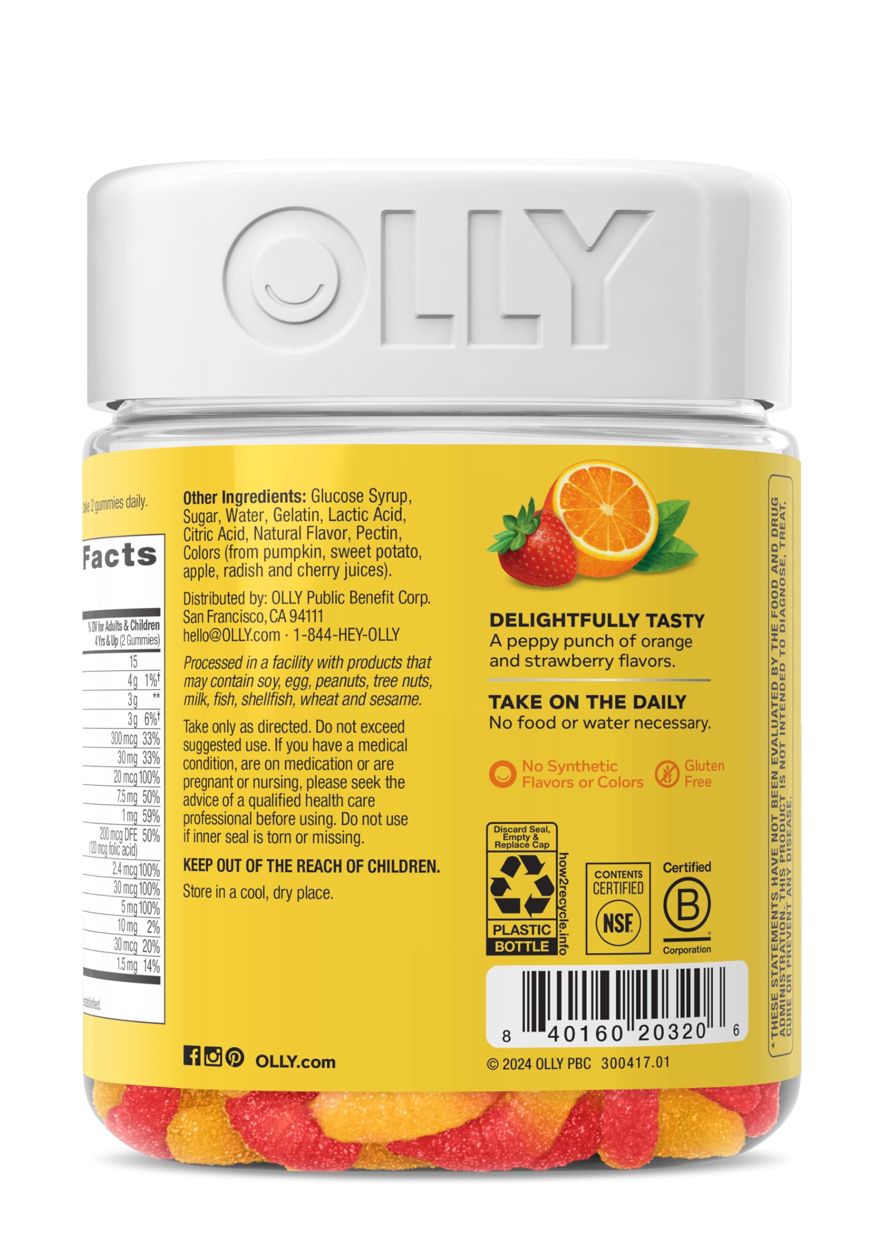 OLLY bottle on a kitchen counter ready for daily use.