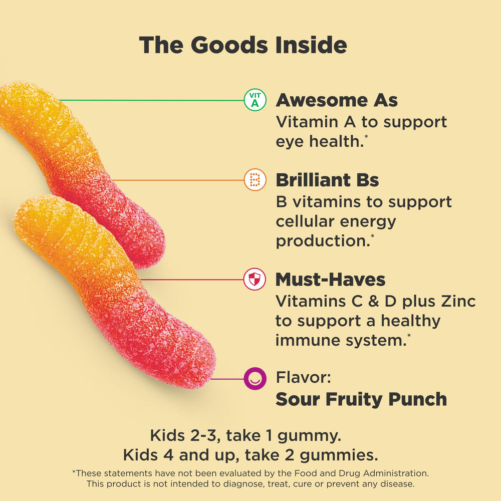 Close-up of the OLLY label showing vitamins and minerals.