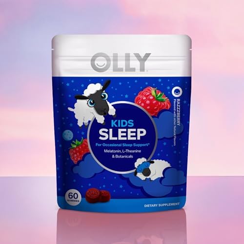 OLLY Kids Sleep Gummies bottle shows a 60-count package for convenience.