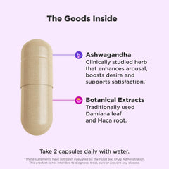 OLLY Lovin’ Libido capsules close-up, vegetarian capsules for women's daily wellness.