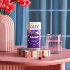 OLLY Ultra Strength Sleep Softgels bottle highlights melatonin content.