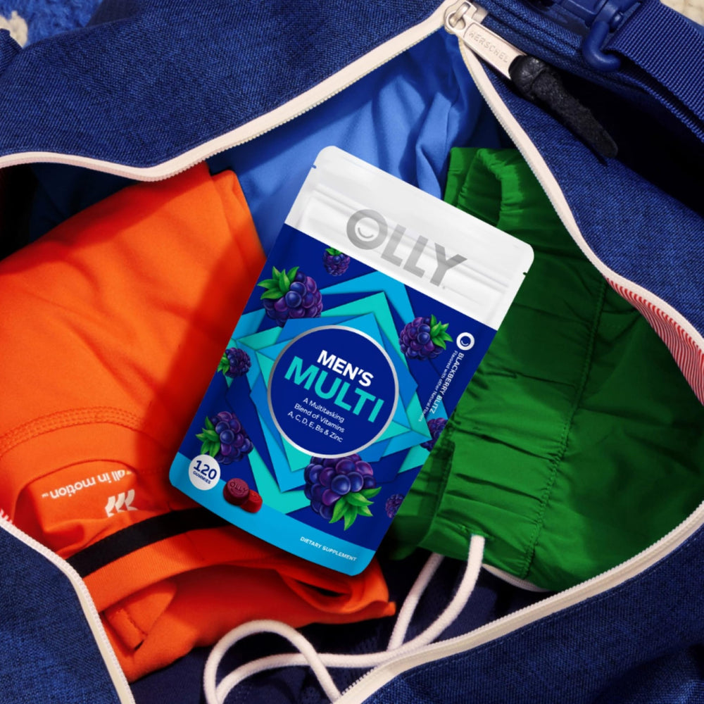 Berry-flavored OLLY gummies closeup emphasizing natural flavor and texture