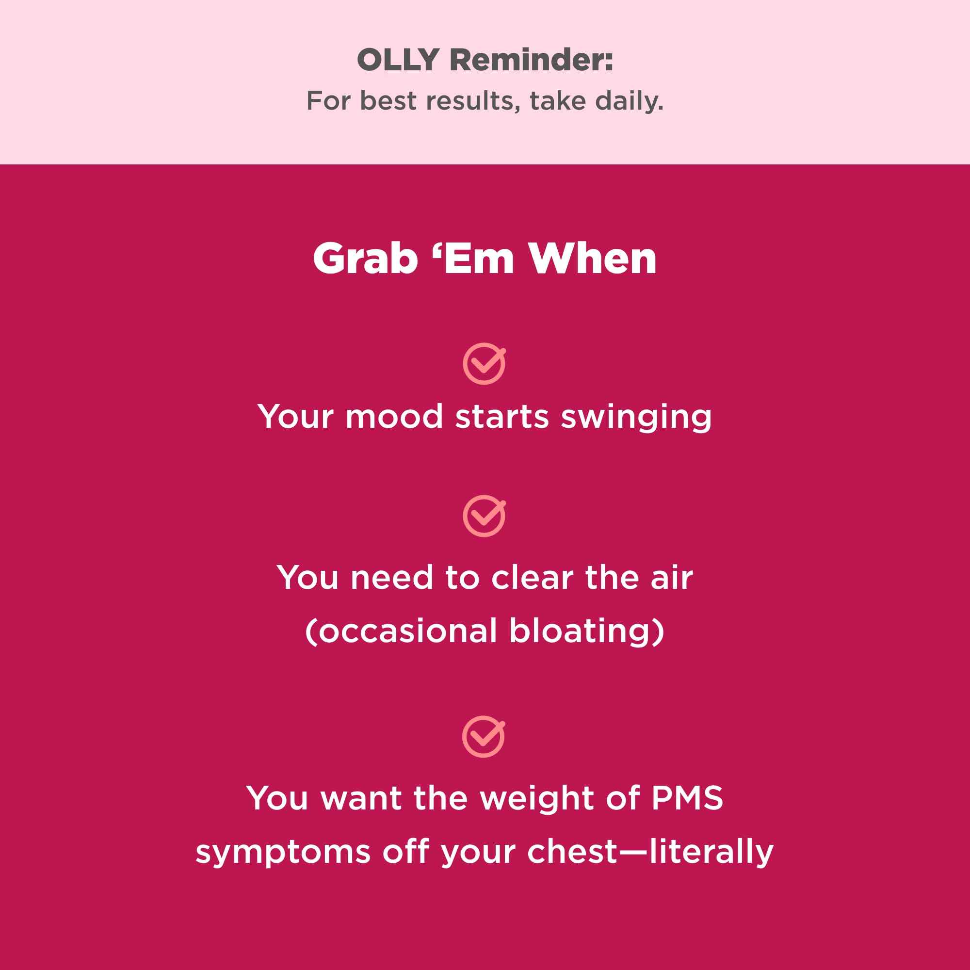 Gluten-free badge on OLLY Period Hero Gummies bottle.