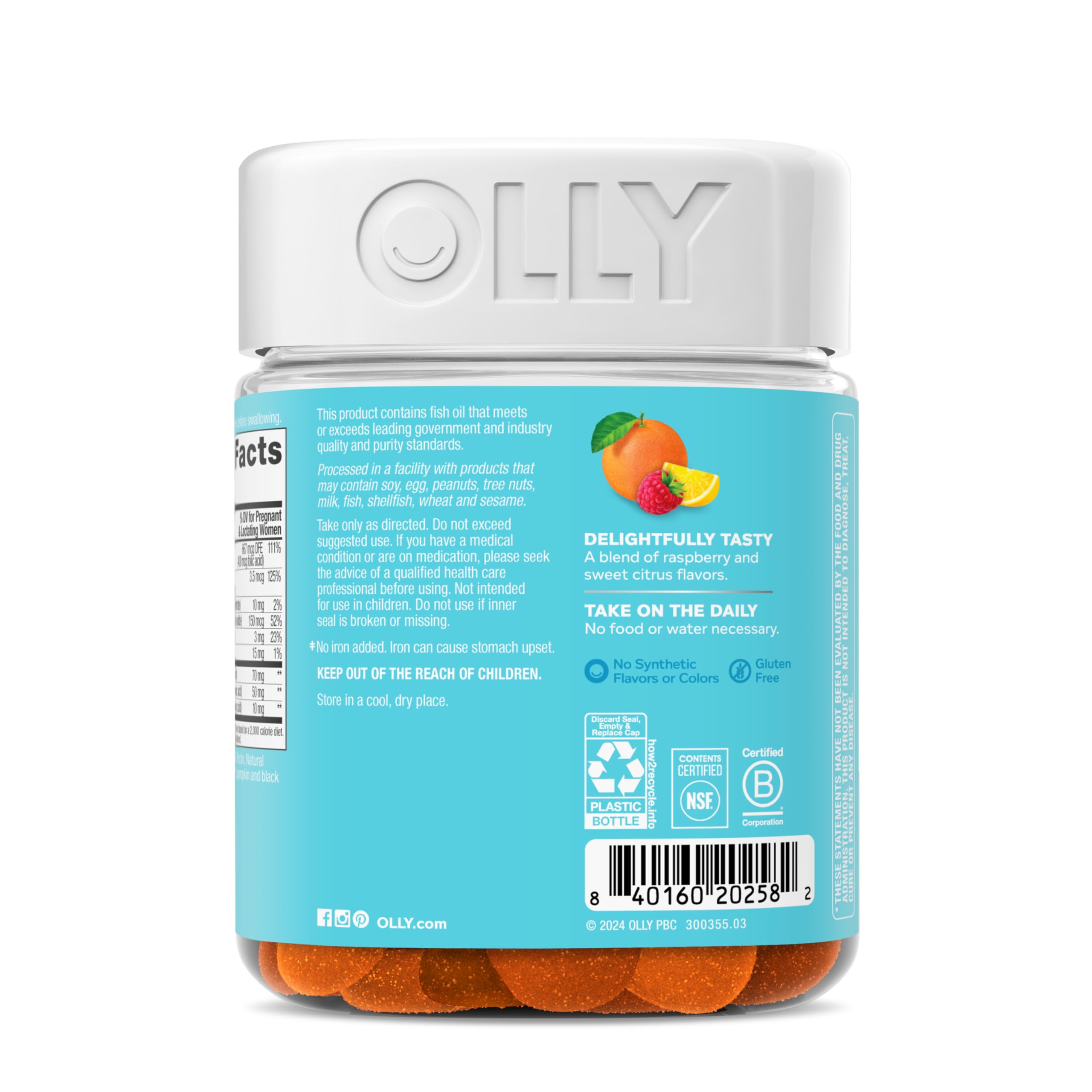 OLLY Prenatal recyclable packaging highlights eco friendly choice