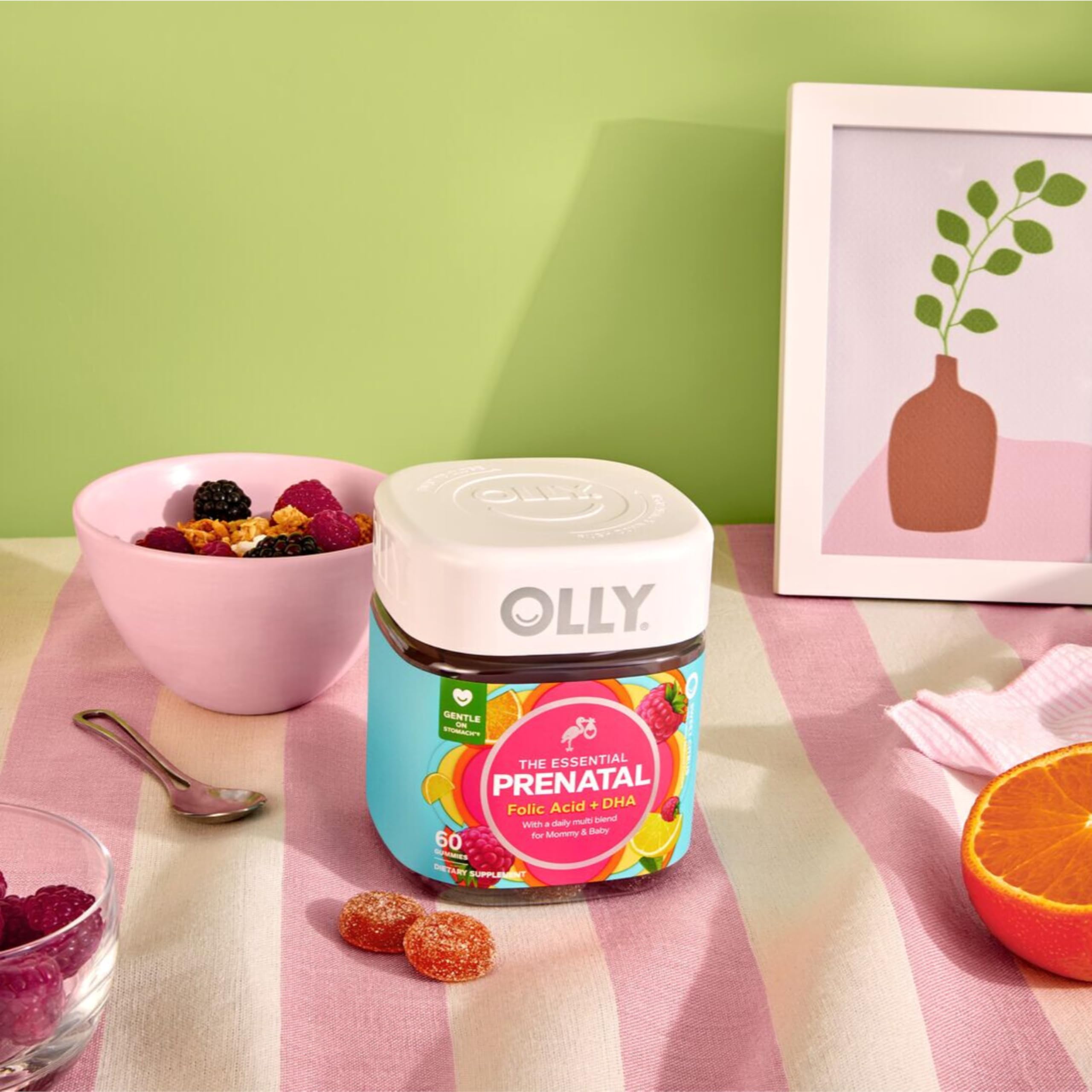 OLLY Prenatal Vitamin D visual emphasizes immune support during pregnancy