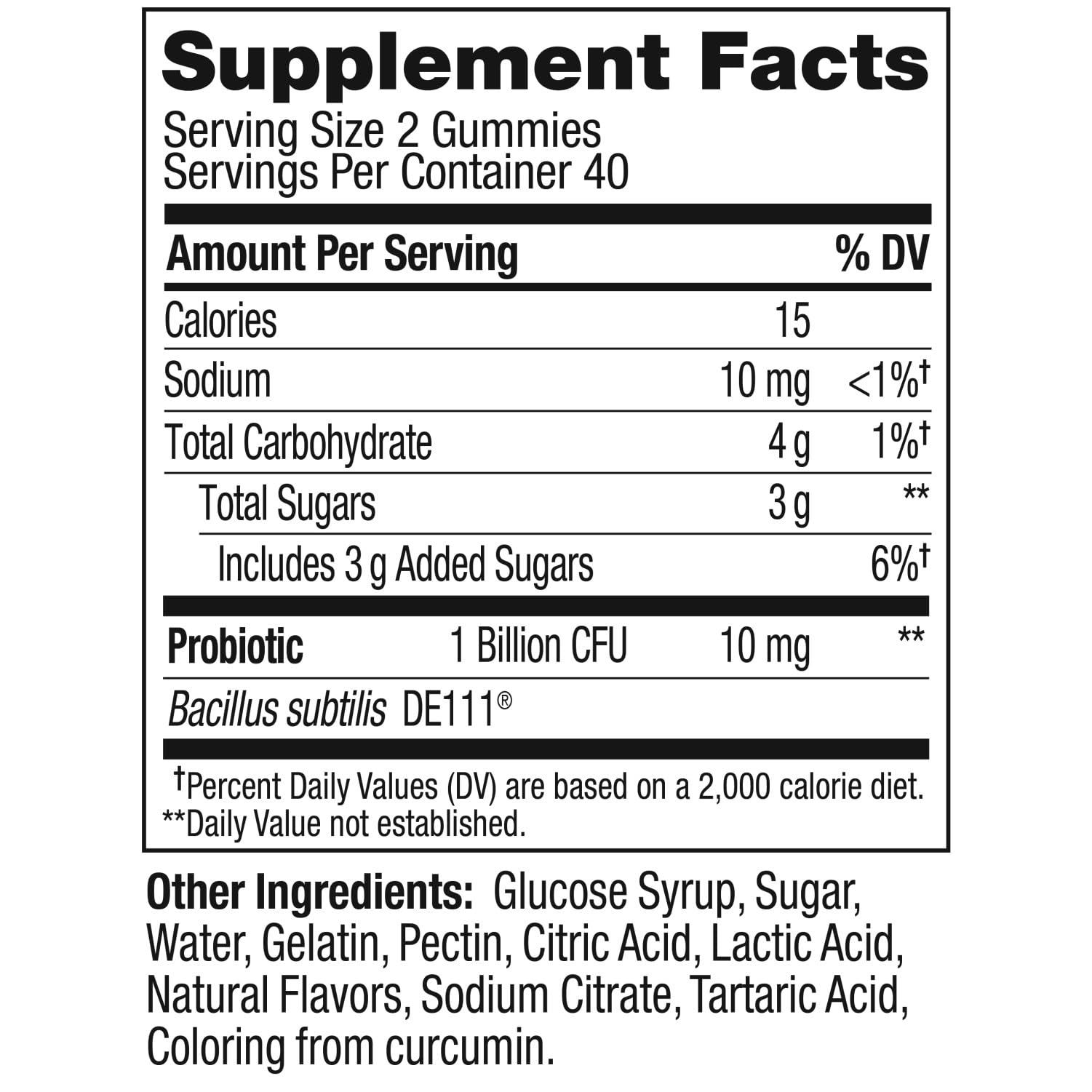 OLLY Probiotic Gummy 80-count bottle shown for a 40-day supply.