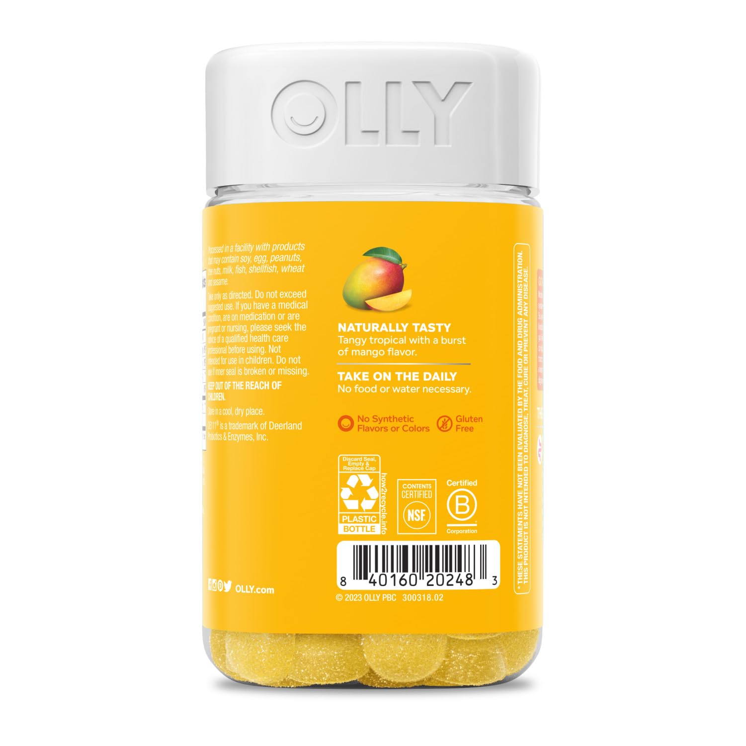 OLLY Probiotic Gummy bottle in kitchen setting suggests an easy daily habit.