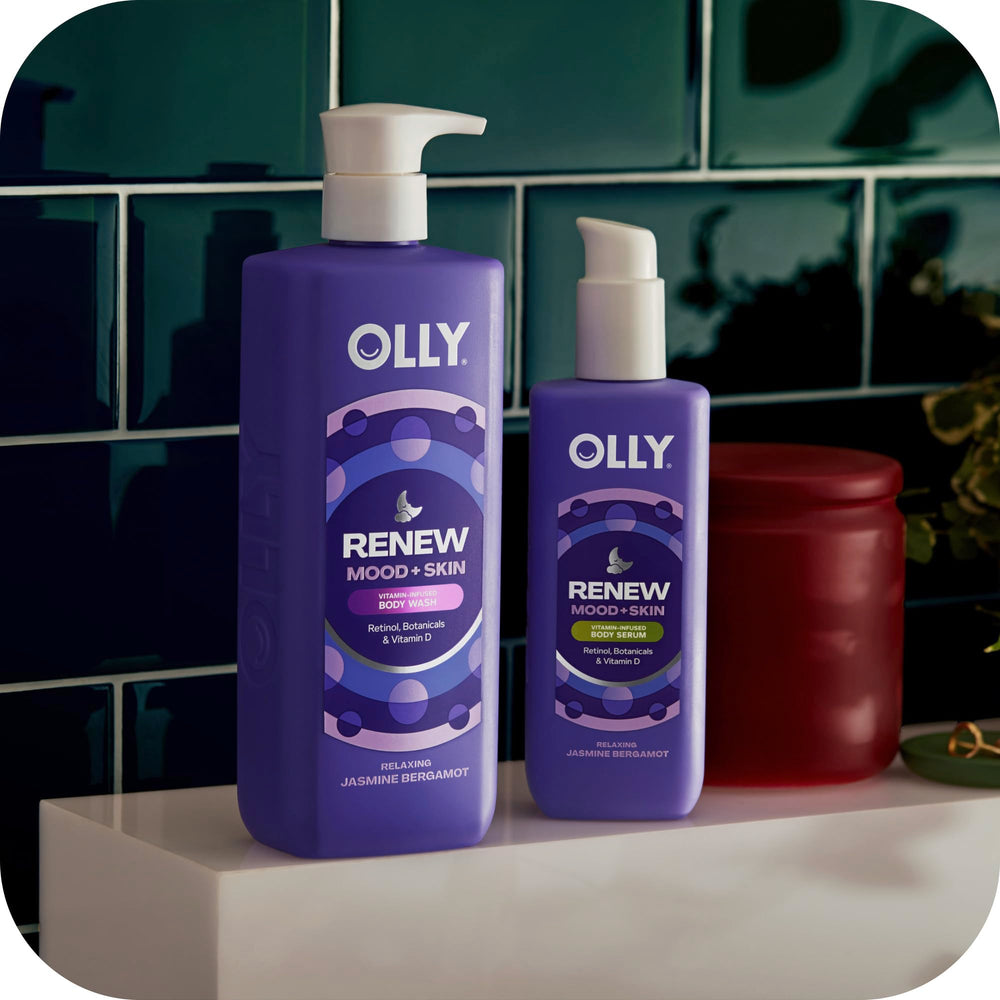 Jasmine Bergamot fragrance bottle from OLLY Renew Mood + Skin
