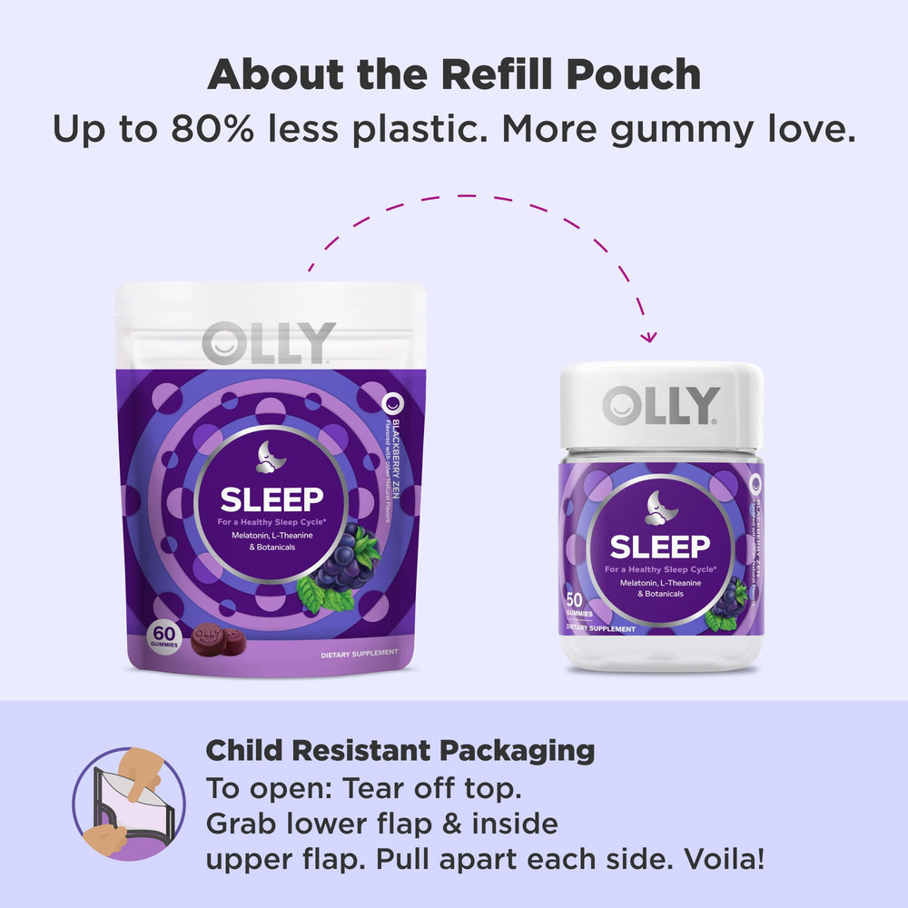 OLLY Sleep Gummies Blackberry flavor aroma for restful nights