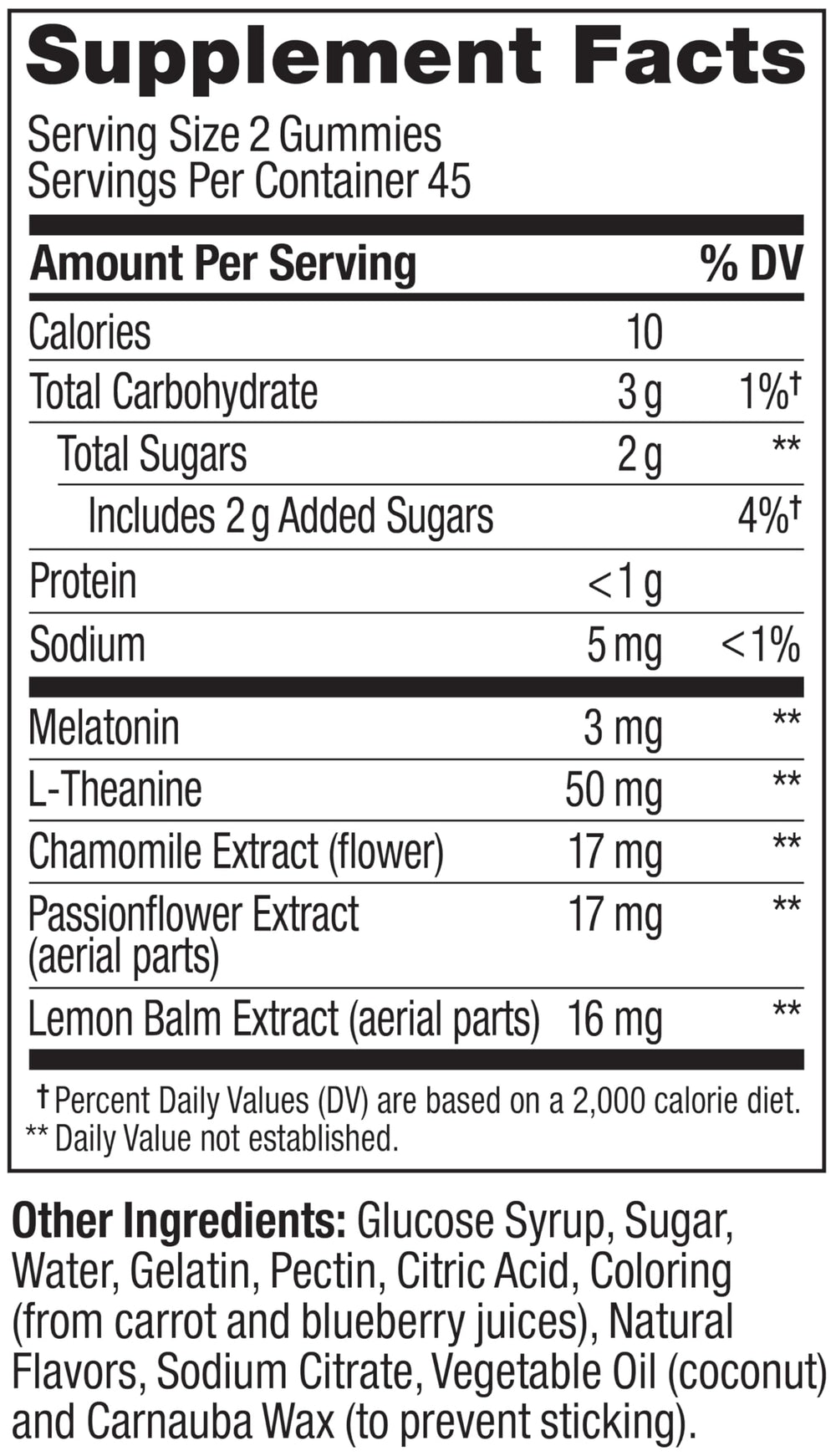 OLLY Sleep Gummies ingredients scene features Melatonin and calming botanicals.