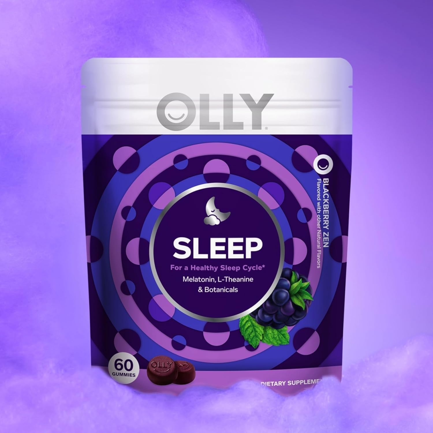 OLLY Sleep Gummies mint note enhances taste for a smooth wind-down