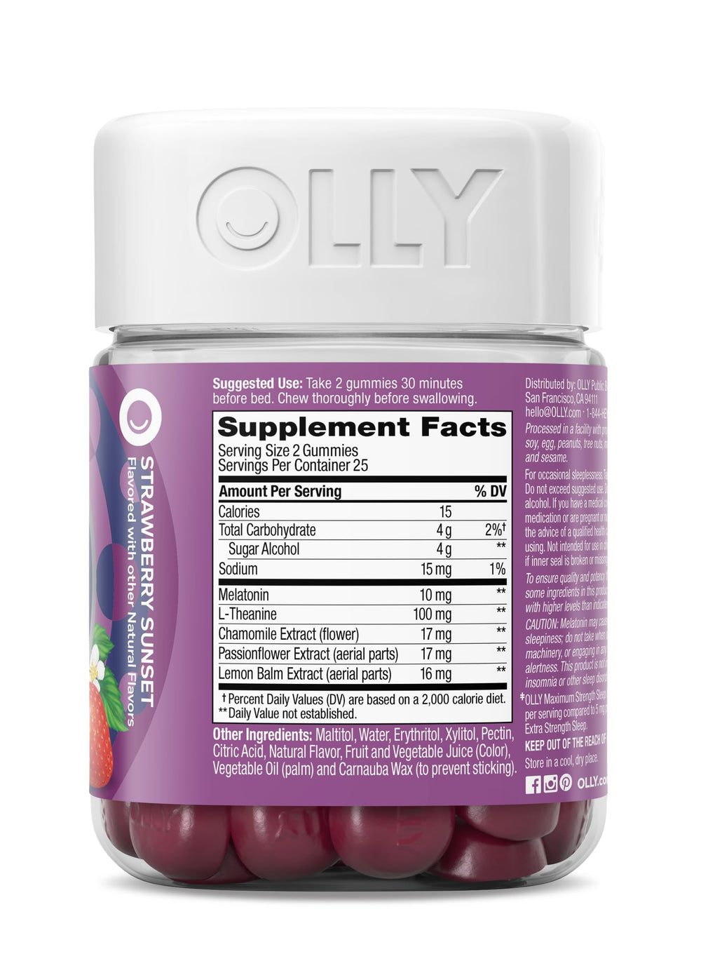 Gummies being poured from the OLLY bottle for nighttime routine