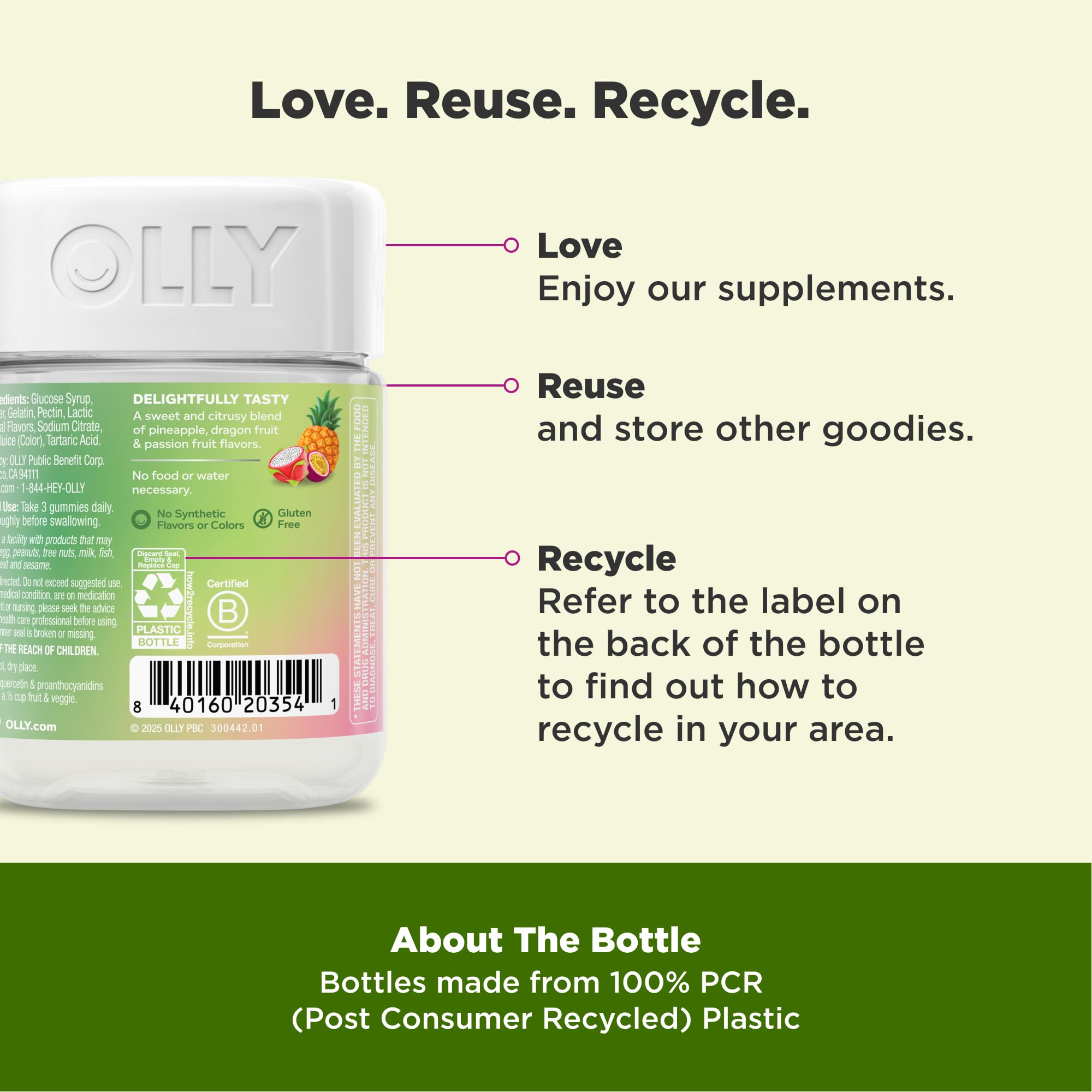 OLLY Supergood Superfoods Gummies bottle with 60-count label for a 20-day supply.