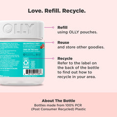 OLLY Teen Girl Multi Gummy flavor shot with strawberry-melon notes supports a tasty routine