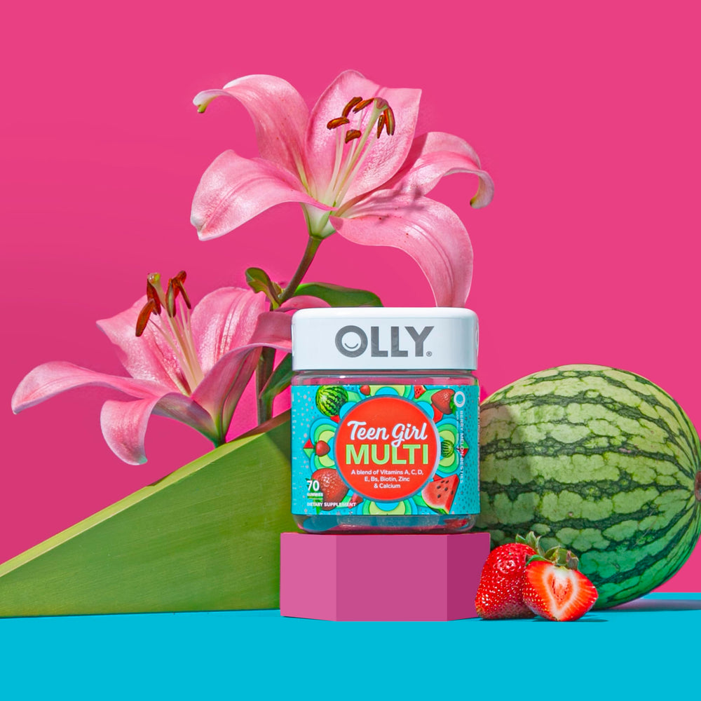 OLLY Teen Girl Multi Gummy daily two-gummy serving supports easy routine