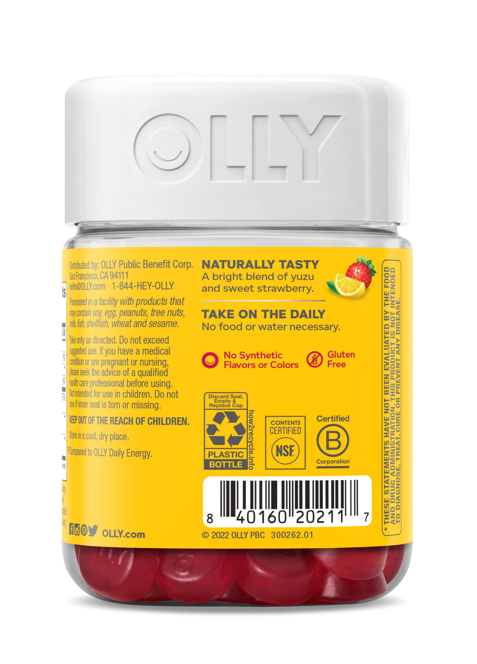OLLY two gummies daily usage visual guide