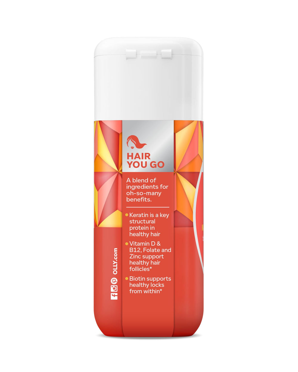 OLLY Ultra Strength Hair Softgels daily routine shot on a tray.