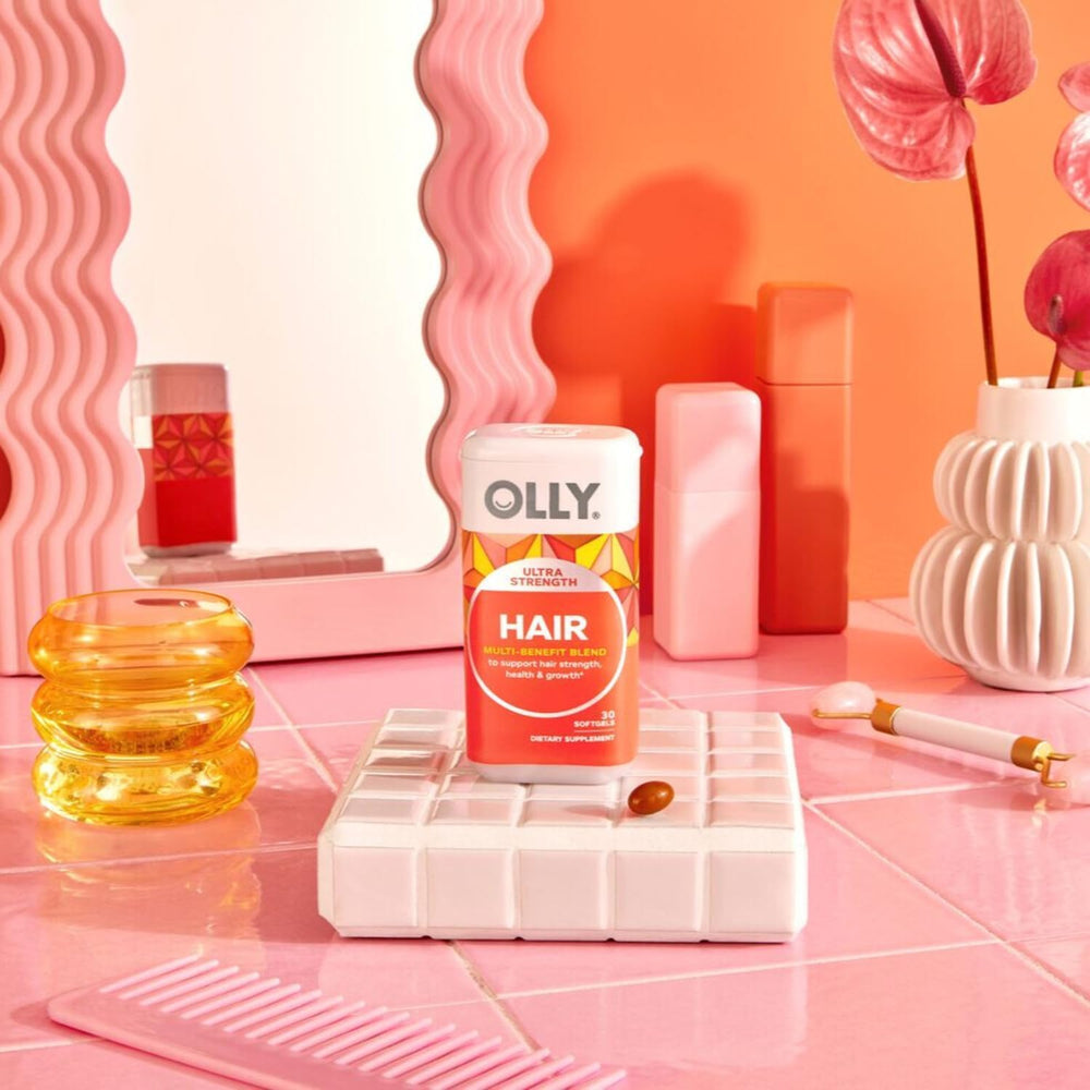 OLLY Ultra Strength packaging is compact for on-the-go use.