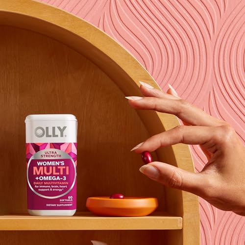 OLLY Ultra Women’s Multi Softgels back label closeup showing immune-support nutrients.