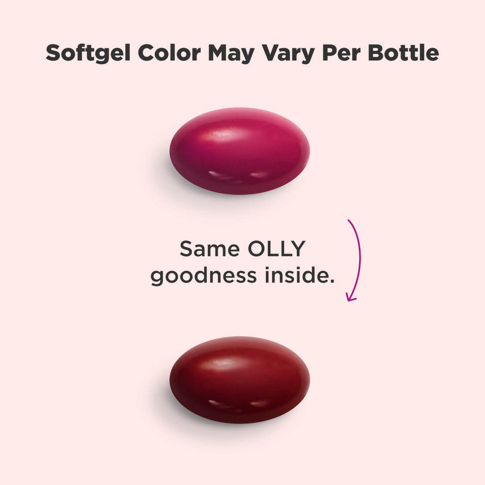 OLLY Ultra Women’s Multi Softgels bottle side profile highlighting packaging.