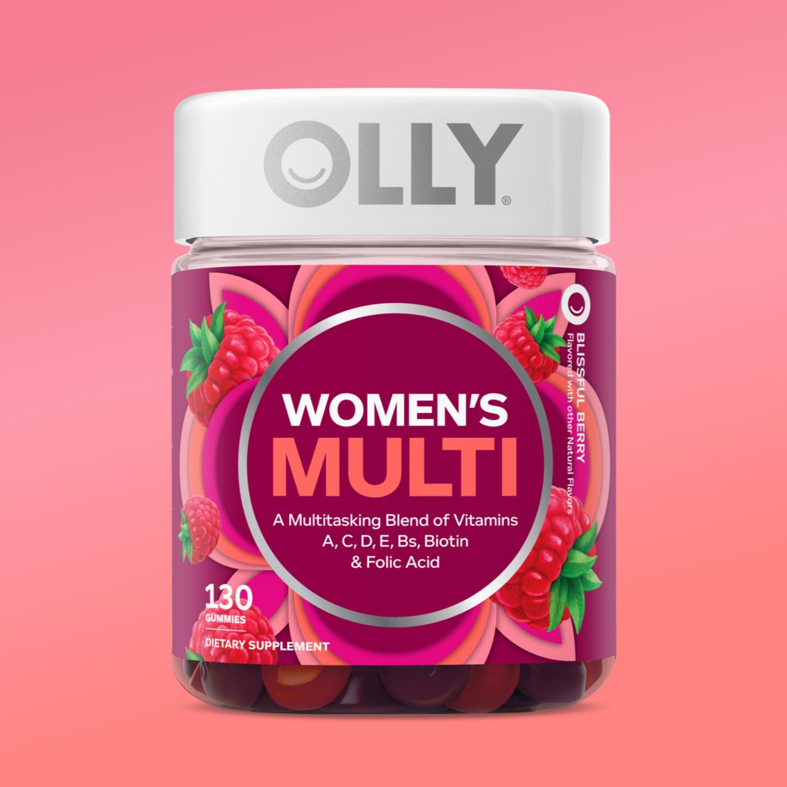 OLLY Women's Multi gluten-free label signals dietary compatibility for daily routines.