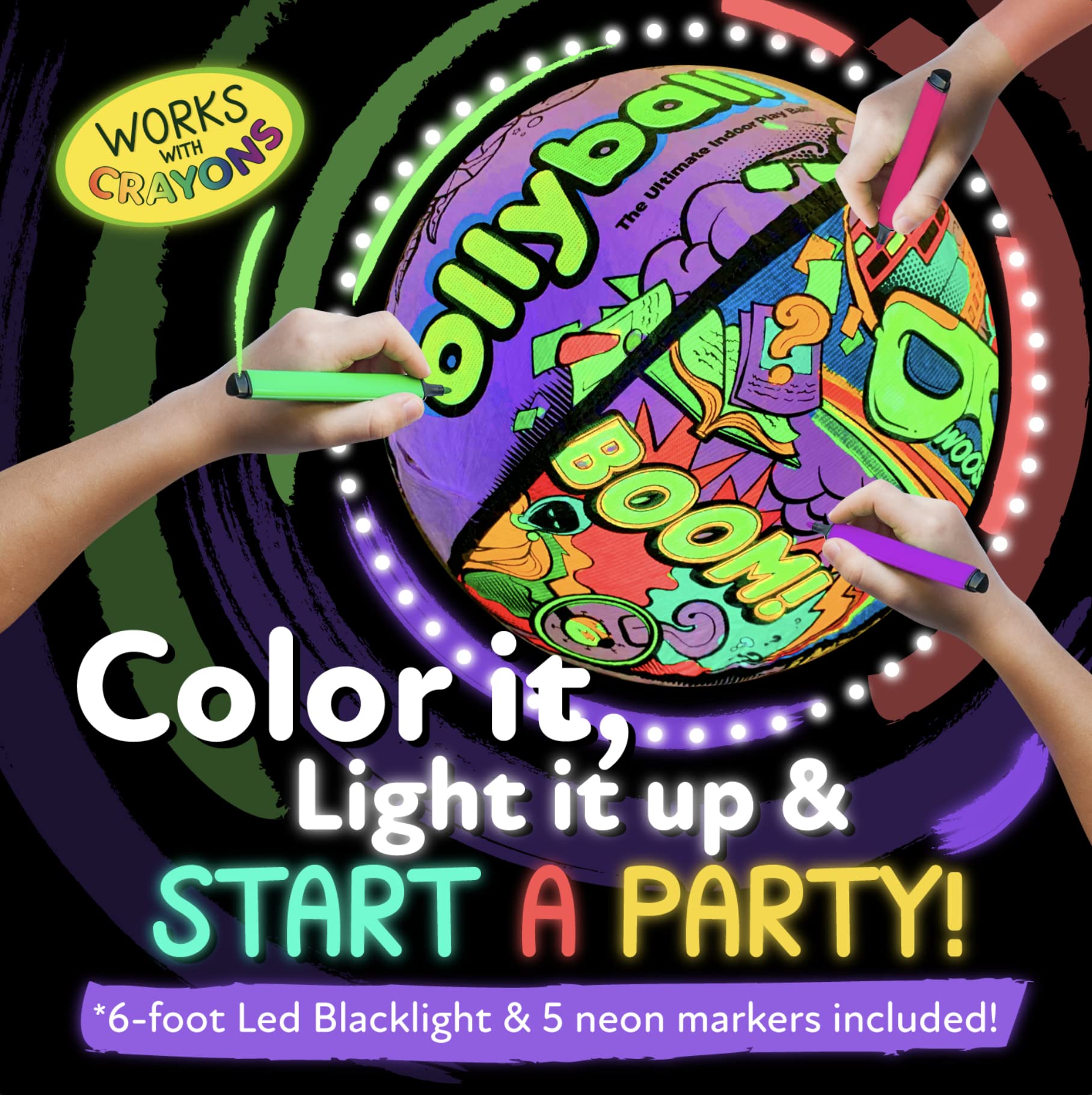 Ollyball neon markers used to color the ball before glow sessions.