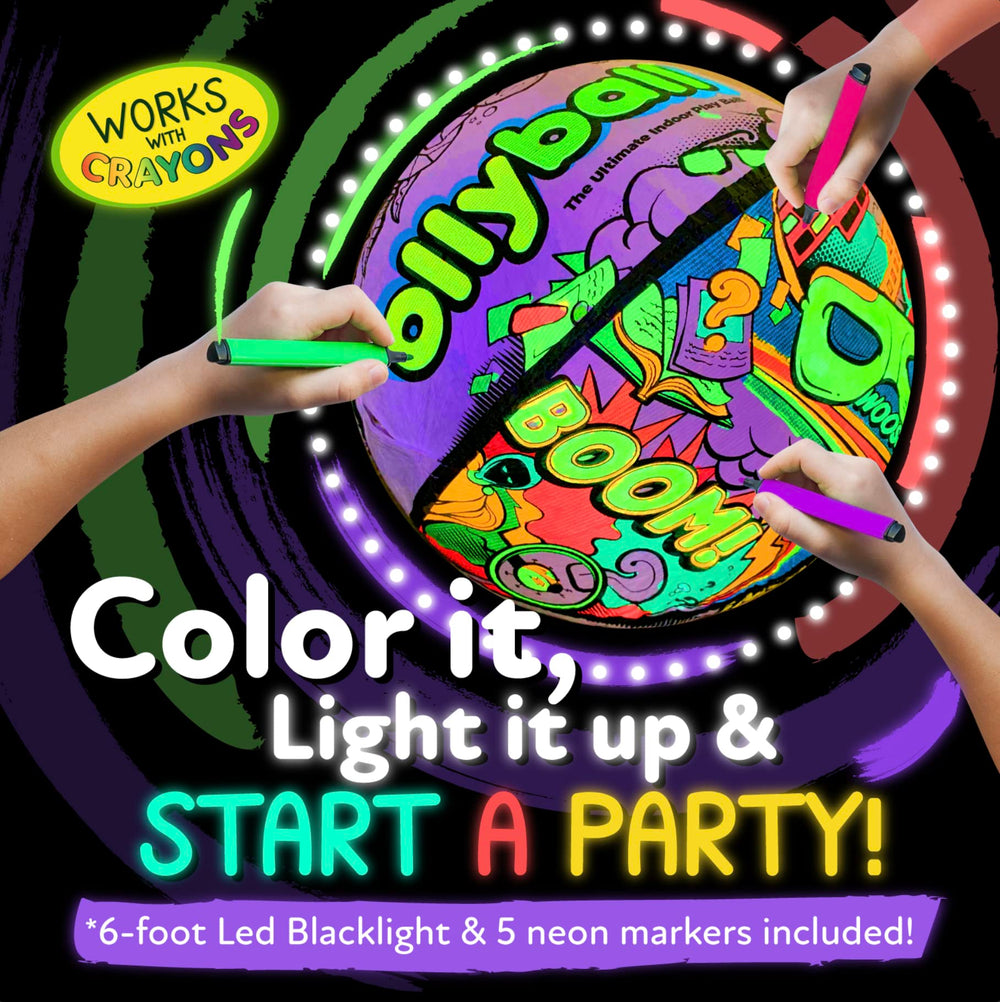 Ollyball neon markers used to color the ball before glow sessions.