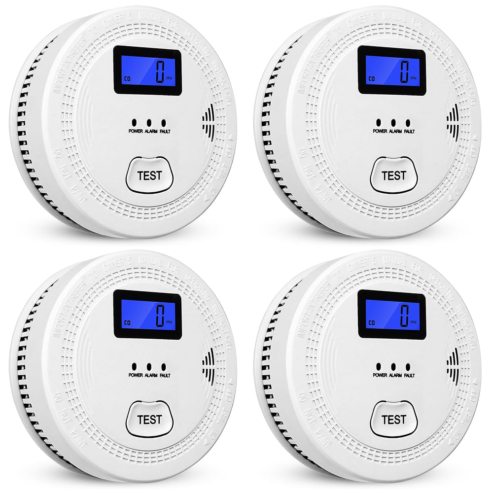 OLUNCLE 4-pack 2-in-1 CO and smoke detector provides ready protection for homes.
