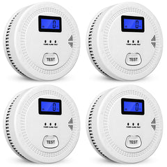 OLUNCLE 4-pack 2-in-1 CO and smoke detector provides ready protection for homes.