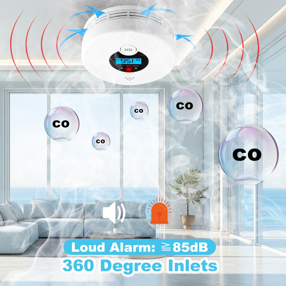 OLUNCLE LCD CO display shows real-time CO levels for monitoring.