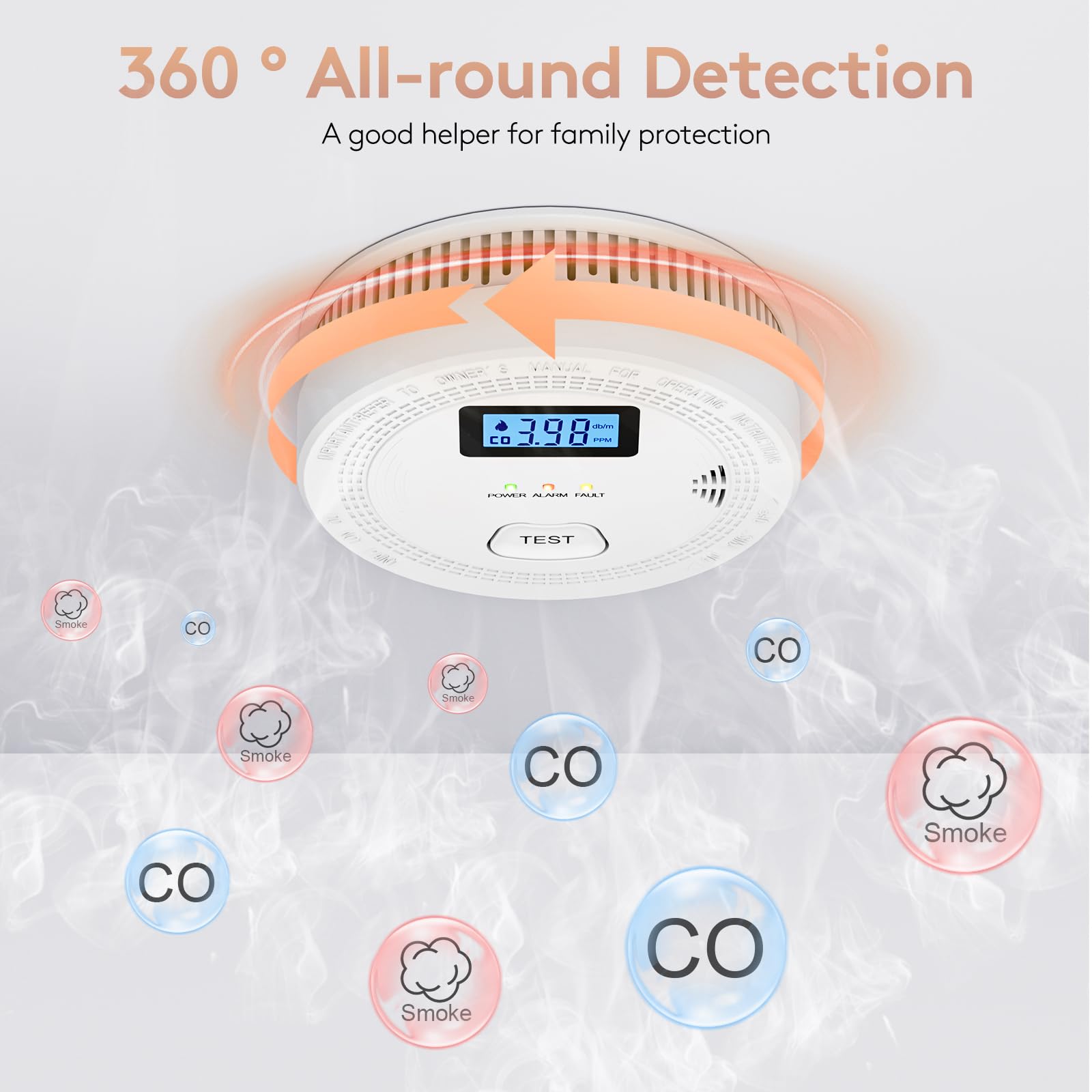 OLUNCLE detector 85 dB alarm for immediate audible alerts.