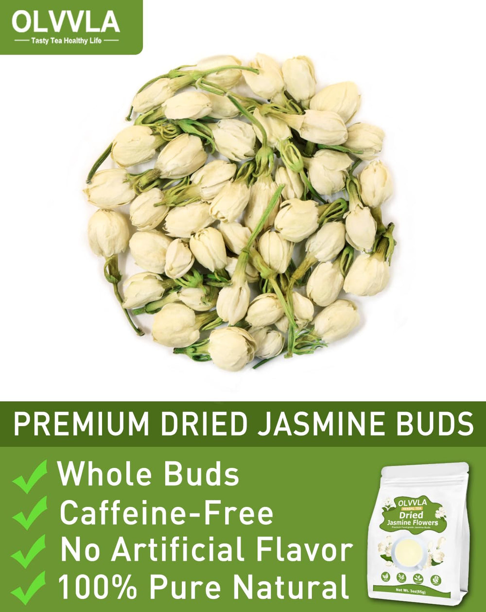 Olvvla resealable jasmine bag keeps fragrance fresh between uses