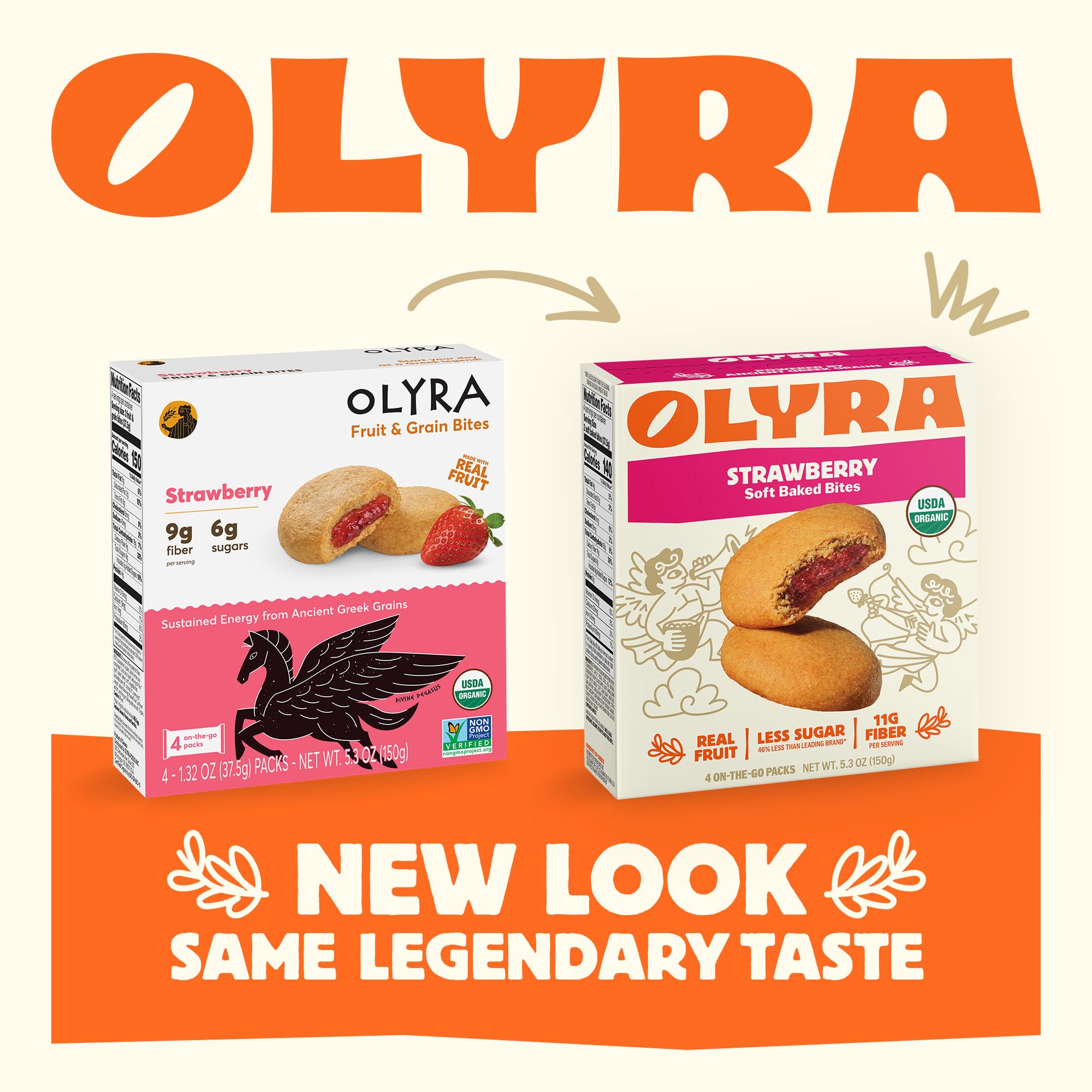 Olyra bar close up texture showing crumb and fruit pieces for premium snack quality.