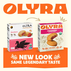 Olyra bar close up texture showing crumb and fruit pieces for premium snack quality.