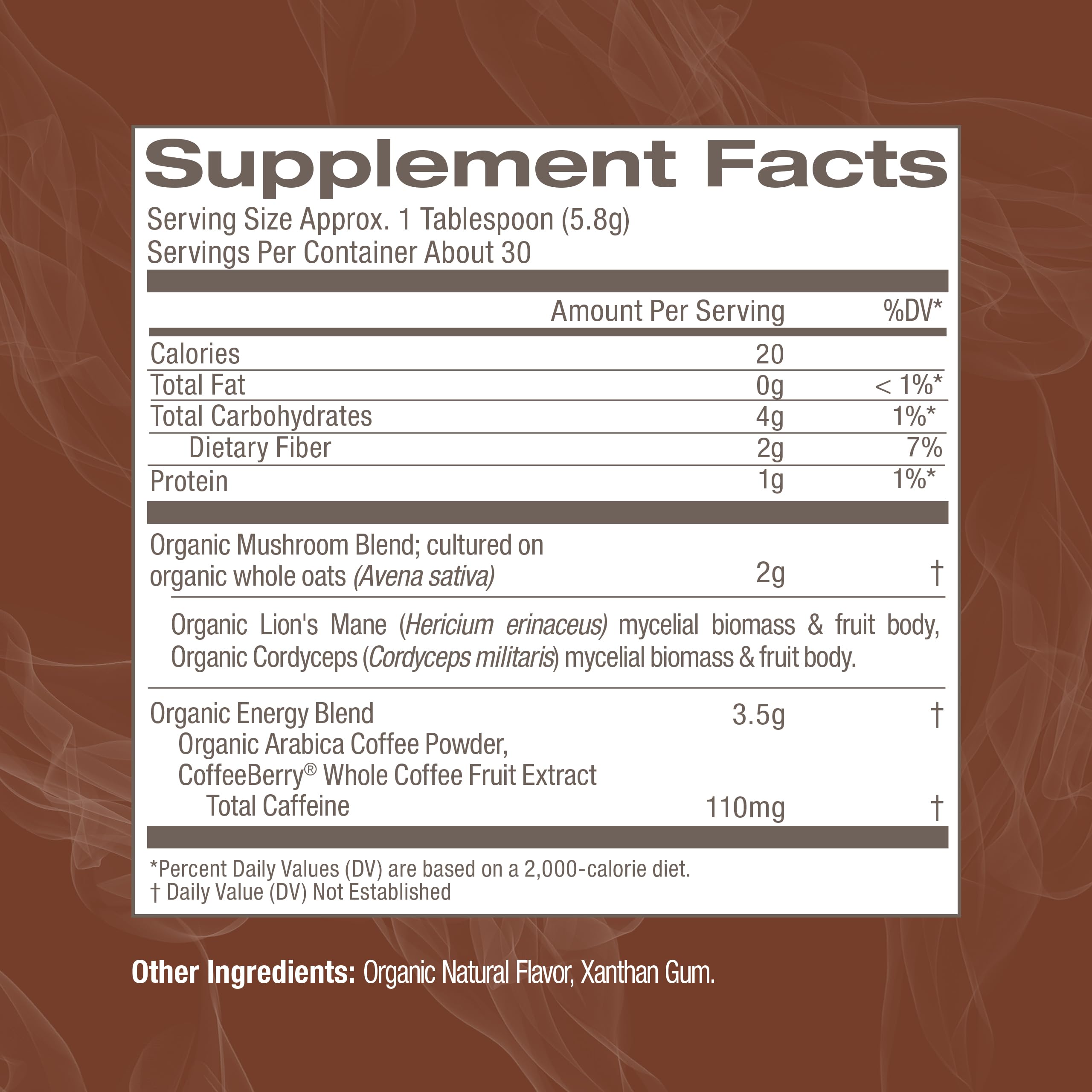 OM Mushroom Superfood ingredients close-up highlight Lions Mane and Cordyceps power
