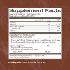 OM Mushroom Superfood ingredients close-up highlight Lions Mane and Cordyceps power