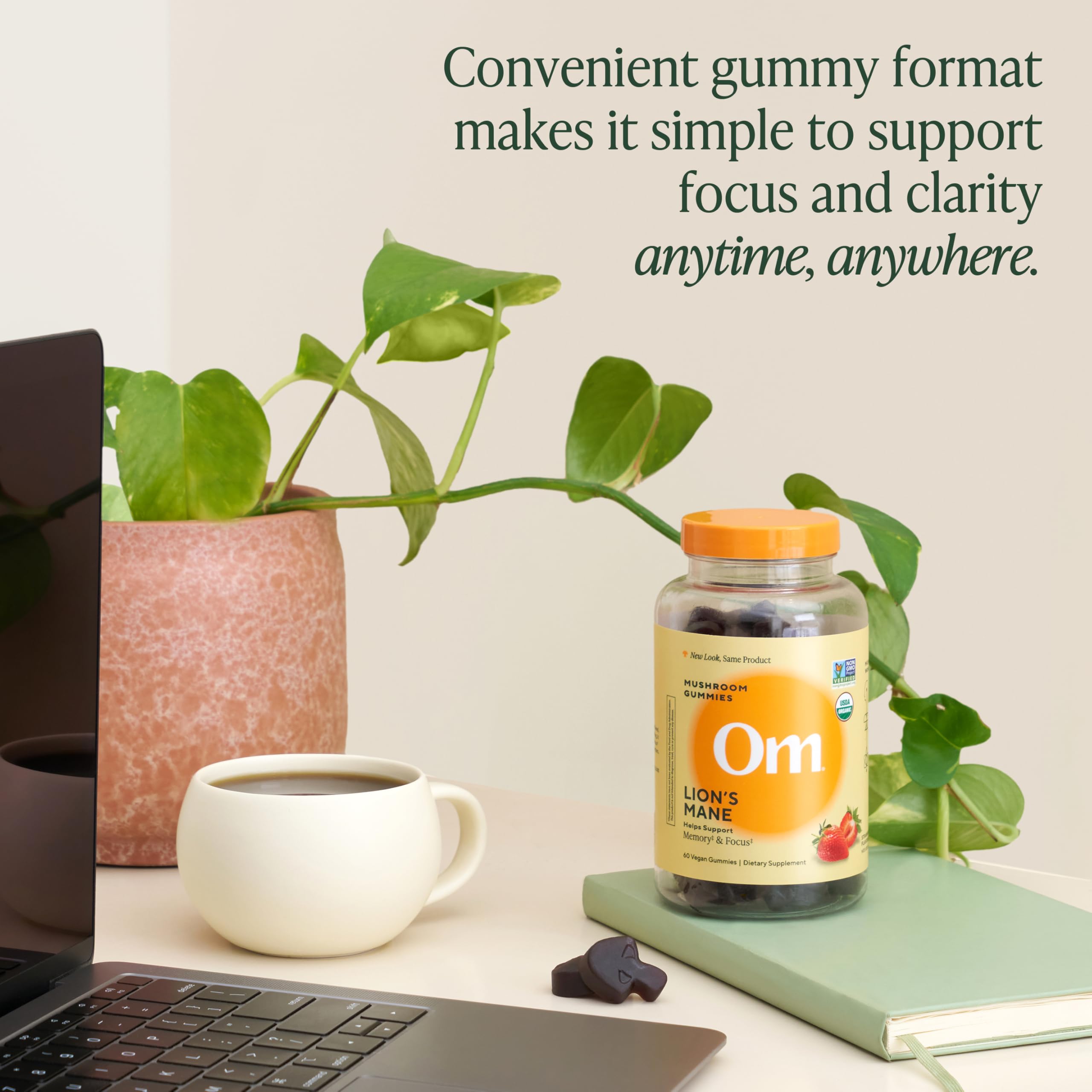 Packaging box of OM Mushroom Superfood Lions Mane Gummies