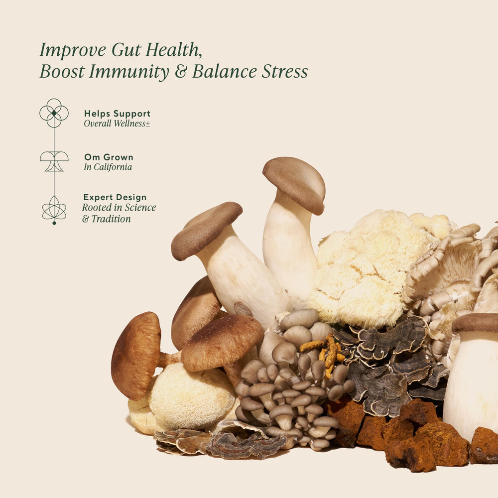 Vibrant bottle label with ashwagandha icon hints at stress-support potential
